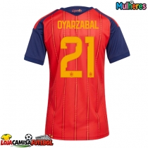 Camisa de Futebol Espanha Mikel Oyarzabal #21 Equipamento Principal Mulheres Mundo 2026 Manga Curta